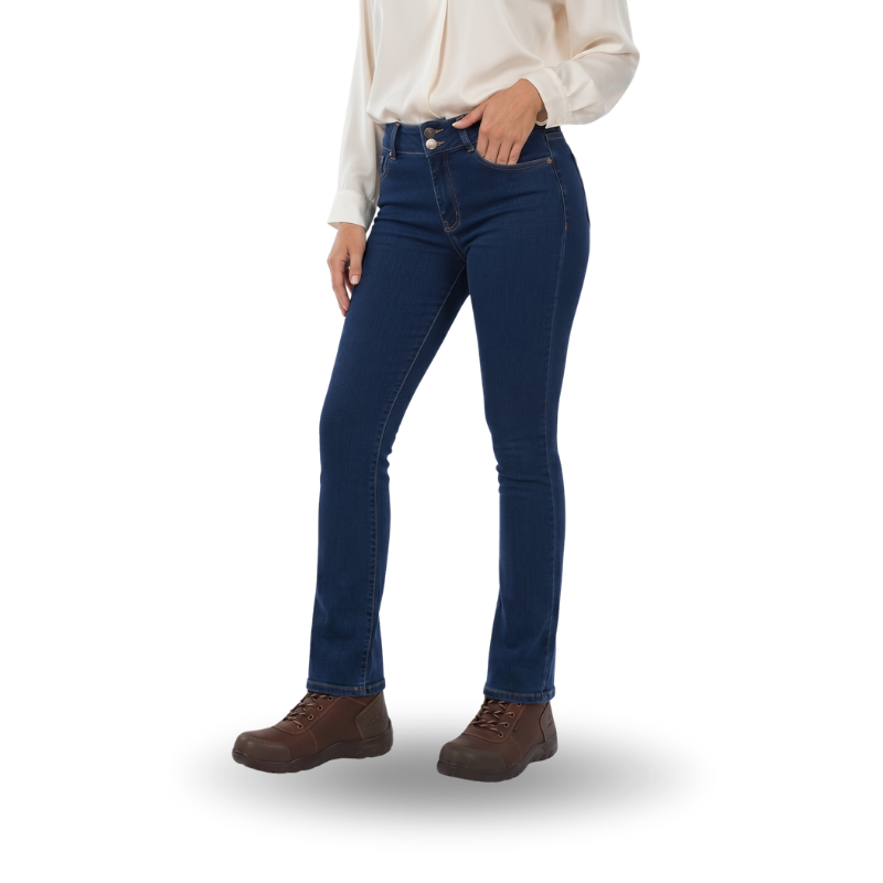 Jean Industrial Dama Semi-Stretch Pretina Ancha 10oz Raypro JEA-002