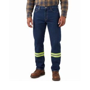 Jean de Trabajo 13 Oz Reflectivo Verde Gris Raypro JEA-005