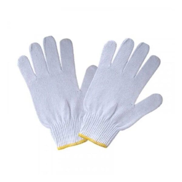 Guante de hilaza Importada blanco sin puntos GUA-M10
