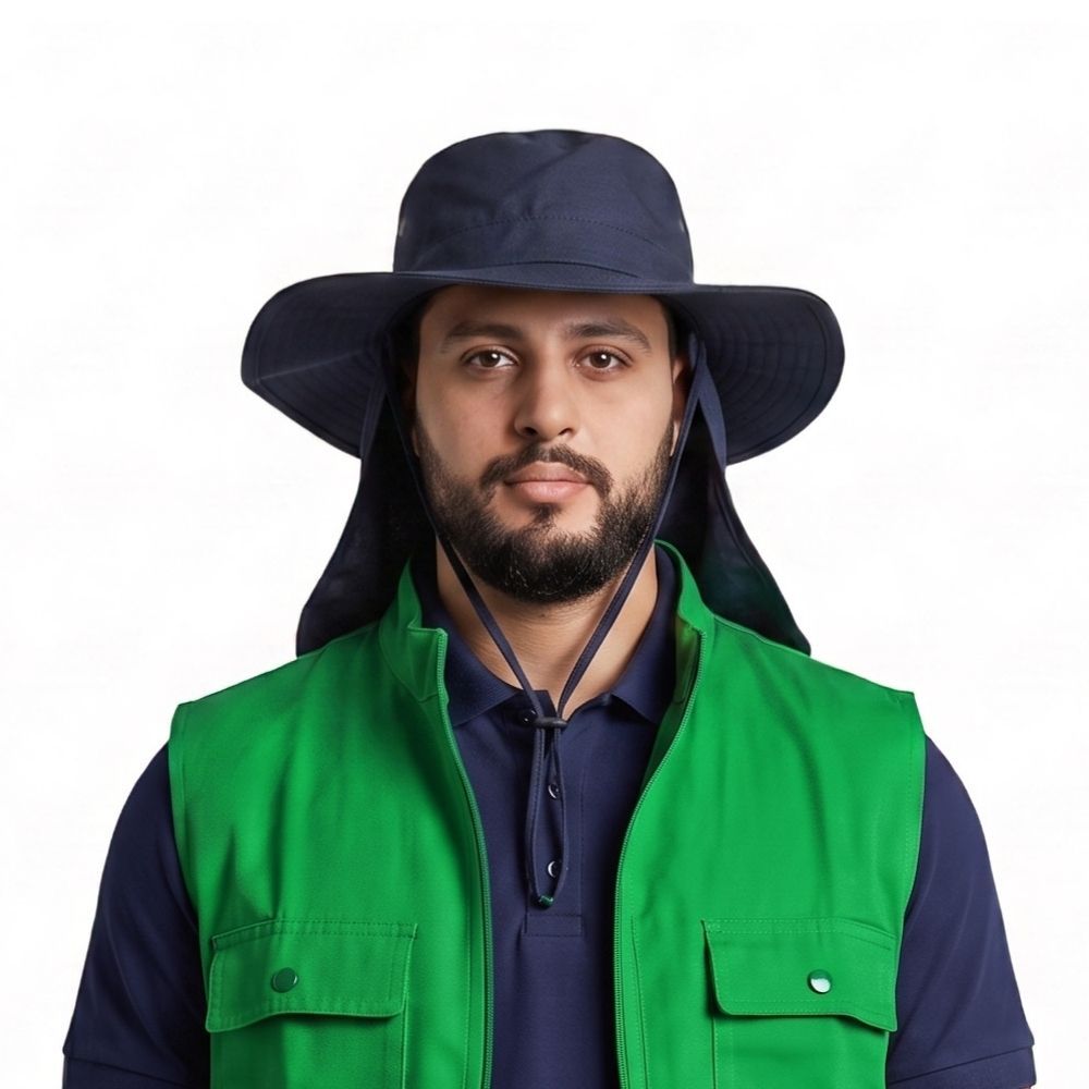 Sombrero Tipo Safari Importado con Solapa en Dril 100% Algodón SOM-CS001
