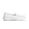 Zapato mocasín de enfermería dama J&G antideslizante blanco J001B